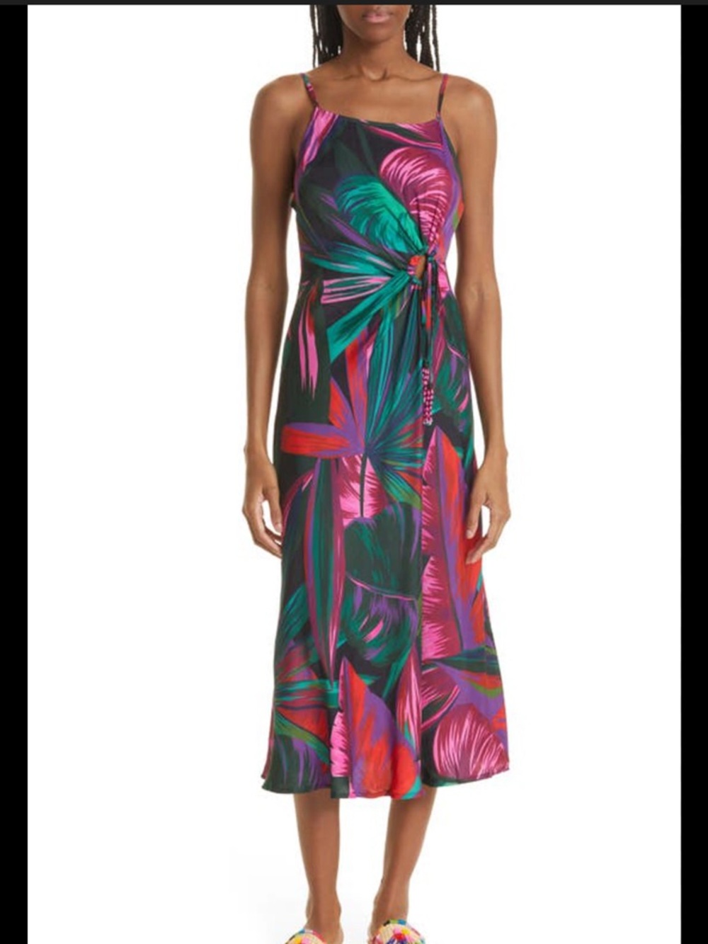 Farm Rio midnight leaves Lenzing Ecoreo viscose cutout Maxie dress - Picture 15 of 16